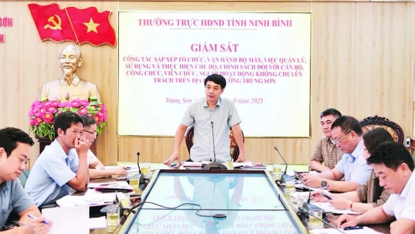 Thường trực HĐND tỉnh Ninh Bình thực hiện giám sát hoạt động của chính quyền sau sáp nhập