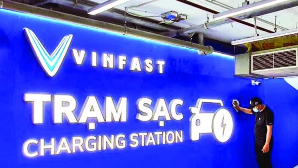 Tỉnh Thái Nguyên đã lắp đặt 131 trạm sạc xe điện. (Ảnh HẰNG NGA)