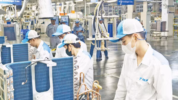 Một phân xưởng sản xuất ở Công ty cổ phần Daikin Air Conditioning Việt Nam, chi nhánh tỉnh Bắc Ninh.