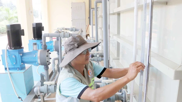 Hệ thống xử lý nước sạch tại Công ty cổ phần Cấp nước Gia Tân, xã Dầu Giây.