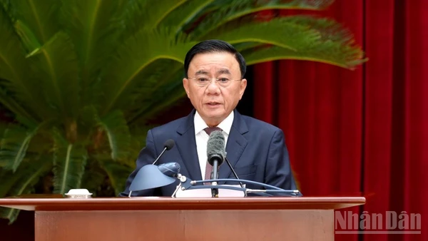 Đồng chí Trần Cẩm Tú, Ủy viên Bộ Chính trị, Thường trực Ban Bí thư. (Ảnh: ĐĂNG KHOA)