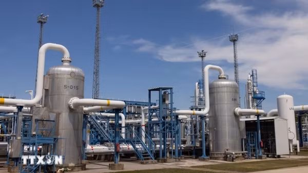 Cơ sở dự trữ khí đốt tự nhiên tại Zsana, Hungary. (Ảnh: THX/TTXVN)