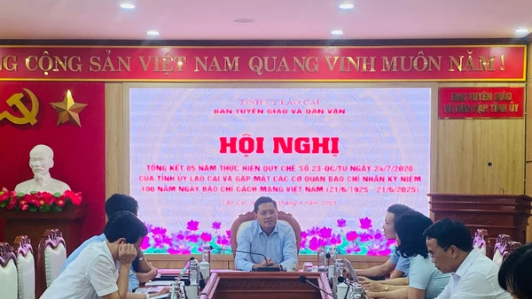 Hội nghị Tổng kết 5 năm thực hiện quy chế phối hợp với báo chí tại Lào Cai.