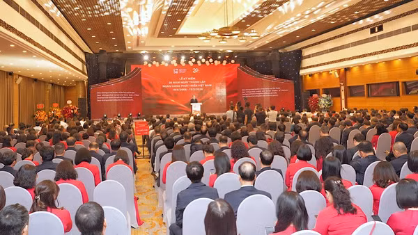 Toàn cảnh Lễ kỷ niệm 20 năm thành lập Ngân hàng Phát triển Việt Nam.