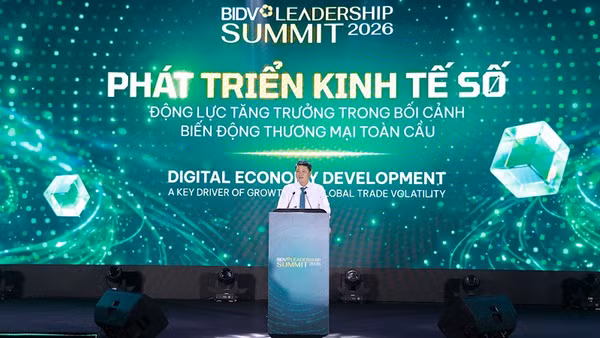 Tổng Giám đốc Ngân hàng Thương mại cổ phần Đầu tư và Phát triển Việt Nam Lê Ngọc Lâm phát biểu tại sự kiện. 