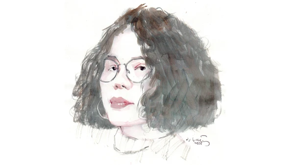 Ký họa chân dung nhà thơ Bình Nguyên Trang của họa sĩ Đỗ Hoàng Tường.