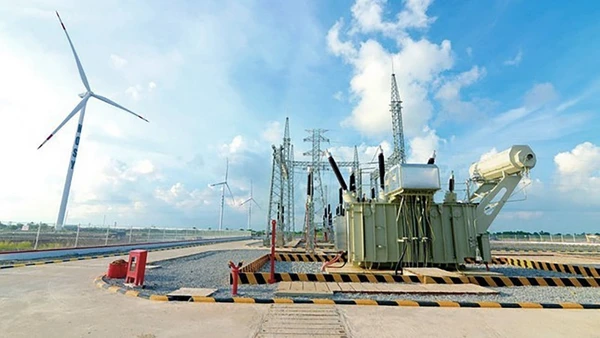Trạm biến áp 220 kV tại Nhà máy điện gió Kosy Bạc Liêu giai đoạn 1.