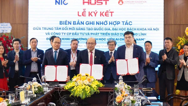 Lễ ký kết Biên bản ghi nhớ hợp tác triển khai "Chương trình Học viện AI cho Việt Nam".