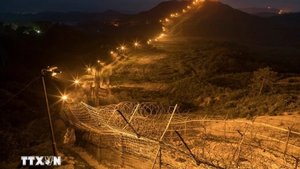 Quang cảnh Khu phi quân sự (DMZ), tại Cheorwon, tỉnh Gangwon, Hàn Quốc. (Nguồn: Yonhap/TTXVN)