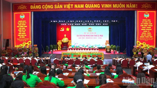 Quang cảnh Đại hội đại biểu Hội Nông dân tỉnh Cà Mau lần thứ I, nhiệm kỳ 2025-2030.