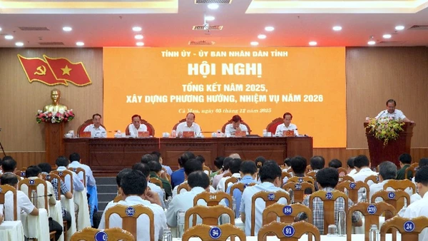 Quang cảnh Hội nghị tổng kết tại Cà Mau.