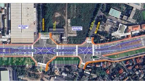 Phối cảnh cầu vượt trực thông trên tuyến đường Cổ Linh.