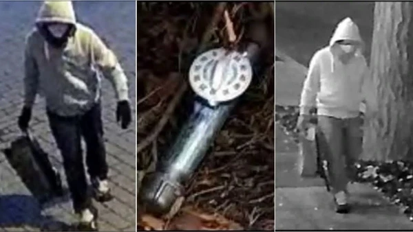 Hình ảnh đối tượng đặt bom ống gần tòa nhà Quốc hội Mỹ ngày 5/1/2021. (Ảnh: FBI)