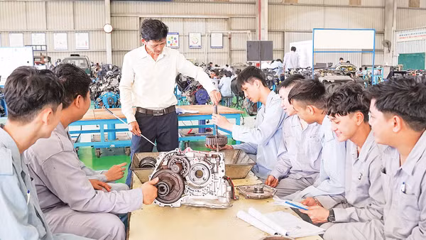 Cơ cấu chương trình đào tạo tại Trường cao đẳng THACO chiếm 70%. Nguồn: THACO