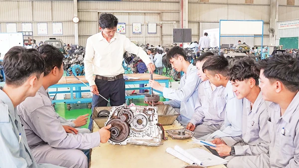 Cơ cấu chương trình đào tạo tại Trường cao đẳng THACO chiếm 70%. Nguồn: THACO