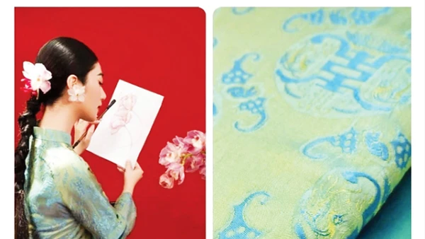 Lụa Nha Xá với chất liệu 100% tơ tằm cùng màu sắc, hoa văn thu hút. Ảnh: Nha Xa Silk