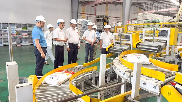Lãnh đạo tỉnh Vĩnh Long thăm không khí sản xuất của doanh nghiệp ở Vĩnh Long.