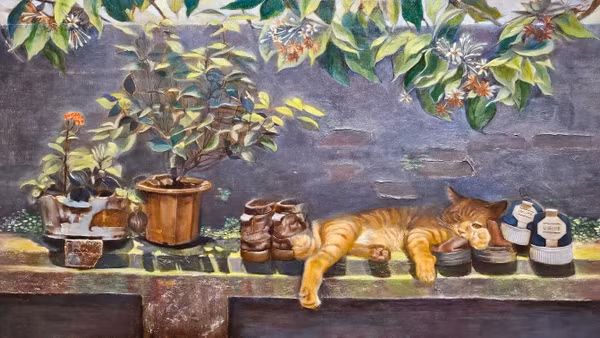 Tác phẩm Ngày nghỉ của Đỗ Việt Khôi tại triển lãm Dòng chảy.