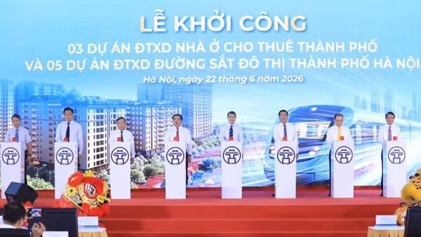 Thủ tướng Chính phủ Lê Minh Hưng và lãnh đạo thành phố Hà Nội phát động khởi công 5 dự án đường sắt đô thị và 3 dự án nhà ở cho thuê tại Hà Nội.