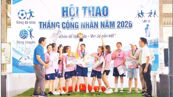 Niềm vui người lao động tại Hội thao Tháng Công nhân năm 2026 do Công đoàn cơ sở Công ty cổ phần Đồng Phú Cường (thành phố Đồng Nai) tổ chức.