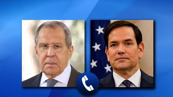 Ngoại trưởng Nga Sergey Lavrov (trái) và Ngoại trưởng Mỹ Marco Rubio điện đàm ngày 5-5. Ảnh: Bộ Ngoại giao Nga.
