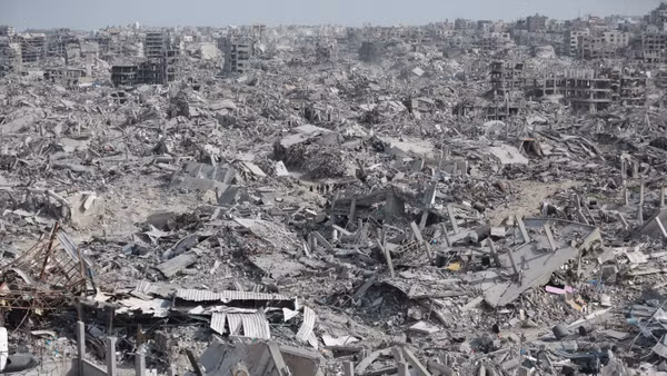 Cảnh tàn phá do xung đột tại Jabalia, Dải Gaza. (Ảnh: THX/TTXVN)