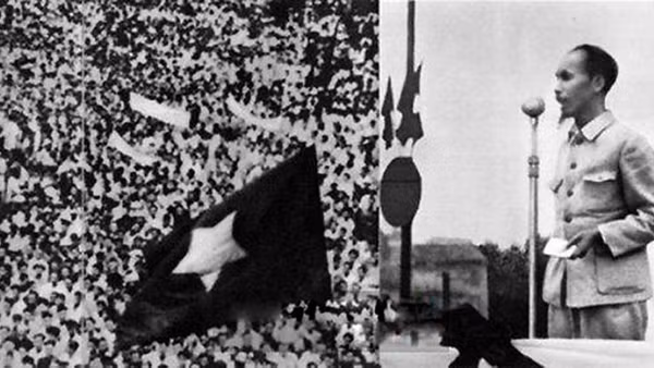 Ngày 2/9/1945, tại Quảng trường Ba Đình, Hà Nội, Chủ tịch Hồ Chí Minh đọc bản "Tuyên ngôn độc lập", khai sinh ra nước Việt Nam Dân chủ Cộng hòa. Ảnh tư liệu