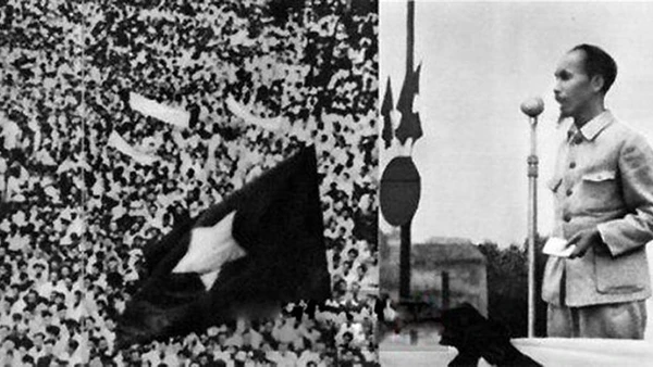 Ngày 2/9/1945, tại Quảng trường Ba Đình, Hà Nội, Chủ tịch Hồ Chí Minh đọc bản "Tuyên ngôn độc lập", khai sinh ra nước Việt Nam Dân chủ Cộng hòa. Ảnh tư liệu
