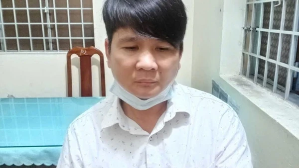 Đối tượng Tiến tại cơ quan Công an.