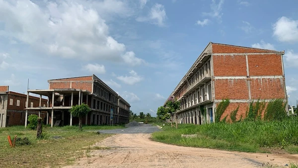 Một góc khu đô thị Thường Thạnh (mở rộng) đang xây dựng.