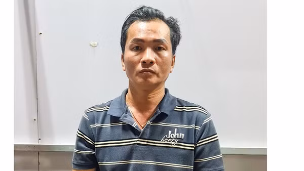 Đối tượng Vũ tại cơ quan Công an.