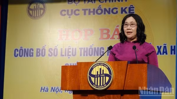 Cục trưởng Cục Thống kê Nguyễn Thị Hương. (Ảnh: THÙY LINH)