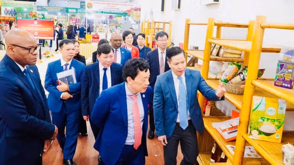 Ông Khuất Đông Ngọc, Tổng Giám đốc FAO thăm Khu triển lãm trưng bày nông sản của Trung tâm Xúc tiến thương mại nông nghiệp năm 2025. (Ảnh: Agritrade)