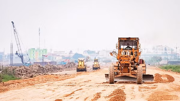 Công trường dự án Khu đô thị thể thao Olympic. Ảnh: Việt Hà