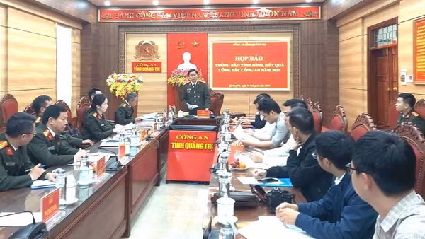 Buổi họp báo do Công an tỉnh Quảng Trị tổ chức.