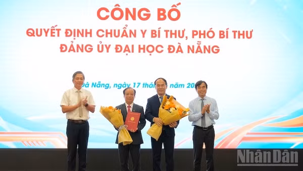 Ban Thường vụ Đảng ủy Ủy ban nhân dân thành phố Đà Nẵng trao các quyết định chuẩn y các chức danh Bí thư, Phó Bí thư Đảng ủy Đại học Đà Nẵng.