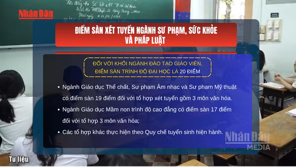[Video] Điểm sàn xét tuyển ngành sư phạm, sức khỏe và pháp luật từ 18 đến 22 điểm