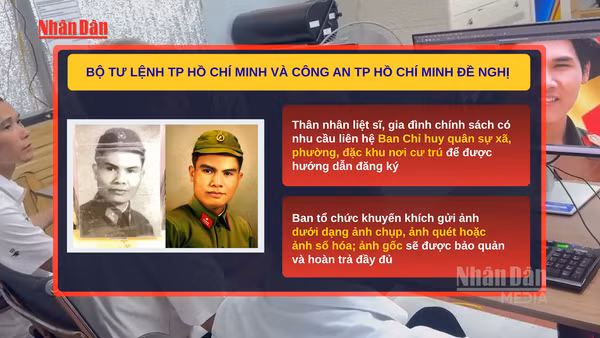 [Video] TP Hồ Chí Minh phục dựng miễn phí ảnh liệt sĩ tặng thân nhân và gia đình chính sách