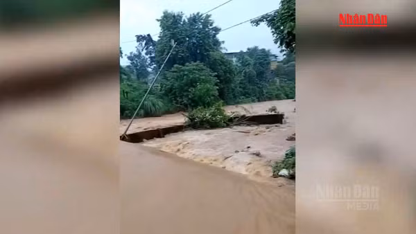 [Video] Mưa lớn gây ngập, chia cắt giao thông tại Quảng Trị