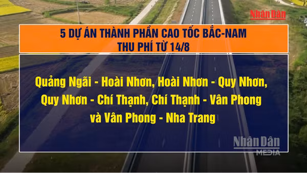 [Video] 5 cao tốc từ Quảng Ngãi đến Nha Trang thu phí từ 14/8