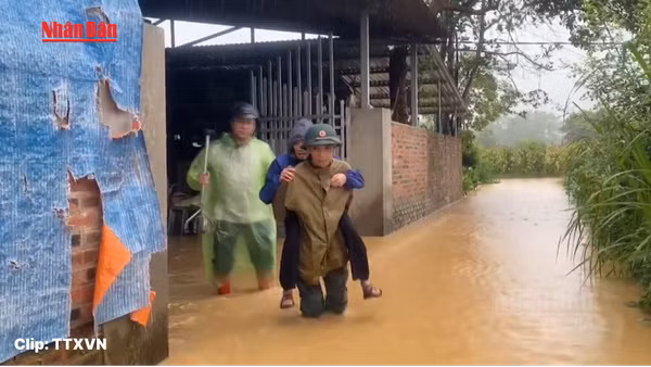 [Video] Lũ trên sông Bằng Giang lên nhanh, nhiều khu vực ở Cao Bằng ngập sâu