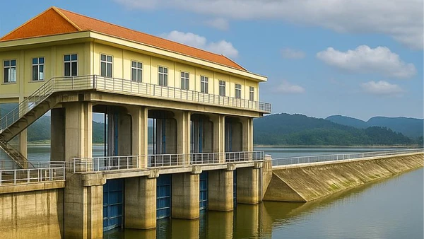 Công trình thủy lợi, nơi cung cấp nguồn nước sạch cho sản xuất và sinh hoạt của người dân.