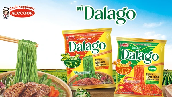Dalago có nguyên liệu rau củ trong sợi mì với nguyên liệu được trồng và thu hoạch trực tiếp tại Đà Lạt.