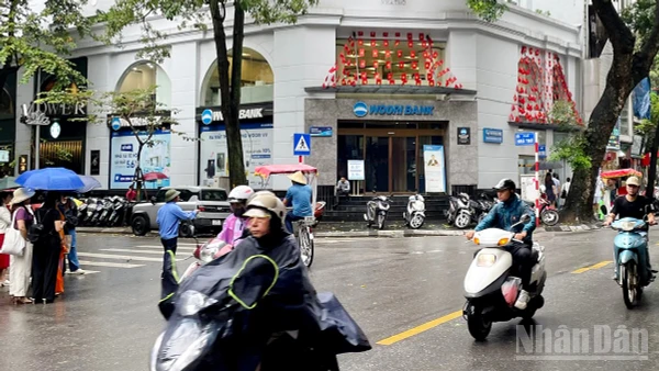 Dự báo do ảnh hưởng của không khí lạnh, khu vực Hà Nội có mưa vừa đến mưa to. (Ảnh minh họa: Đ.T)