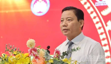 Phó Chủ tịch Ủy ban nhân dân tỉnh Long An Phạm Tấn Hòa phát biểu.