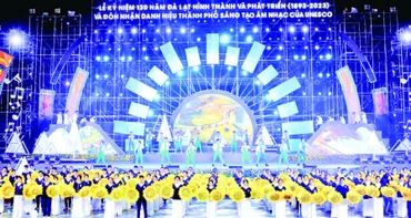 Chương trình nghệ thuật trong đêm đón nhận danh hiệu Đà Lạt-thành phố sáng tạo âm nhạc của UNESCO.