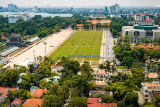 Khu vực Lăng Chủ tịch Hồ Chí Minh và Quảng trường Ba Đình nơi diễn ra sự kiện diễu binh, diễu hành.