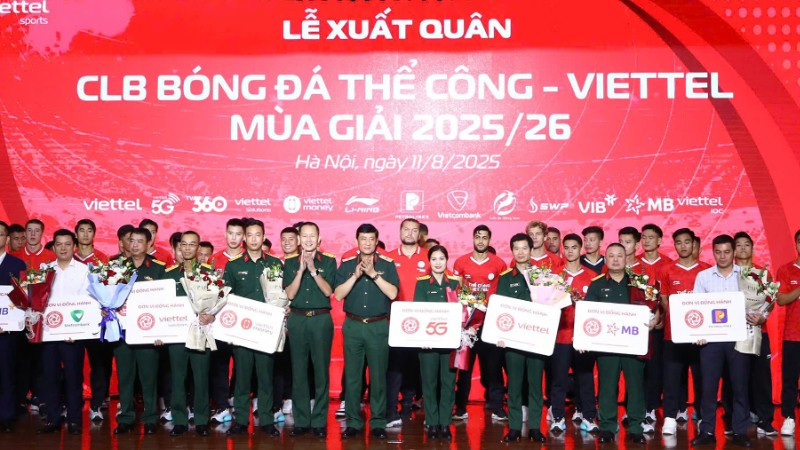 Công ty Thể thao Viettel tổ chức lễ xuất quân với mục tiêu giành chức vô địch V.League 2025/26. 