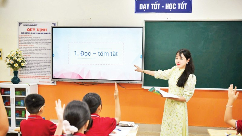 Giờ học tại Trường trung học cơ sở Minh Khai, Hà Nội. (Ảnh: THẾ ĐẠI)