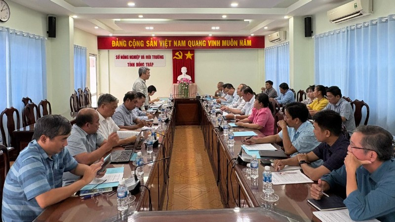 Cục Quản lý và Xây dựng công trình thủy lợi làm việc Sở Nông nghiệp và Môi trường Đồng Tháp.